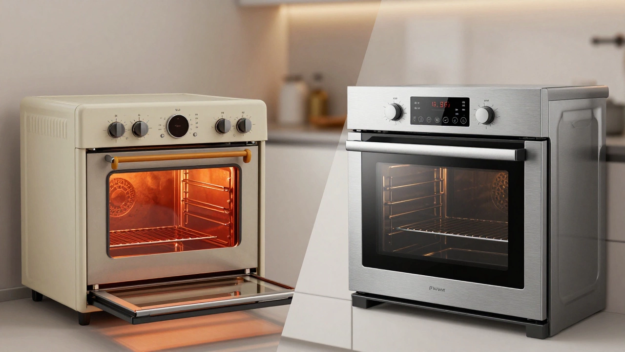 Comparison between a repaired older oven and a modern energy-efficient model
