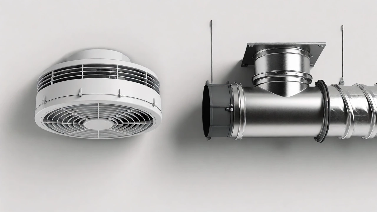 Comparison of axial ceiling fan and inline centrifugal fan with ducting
