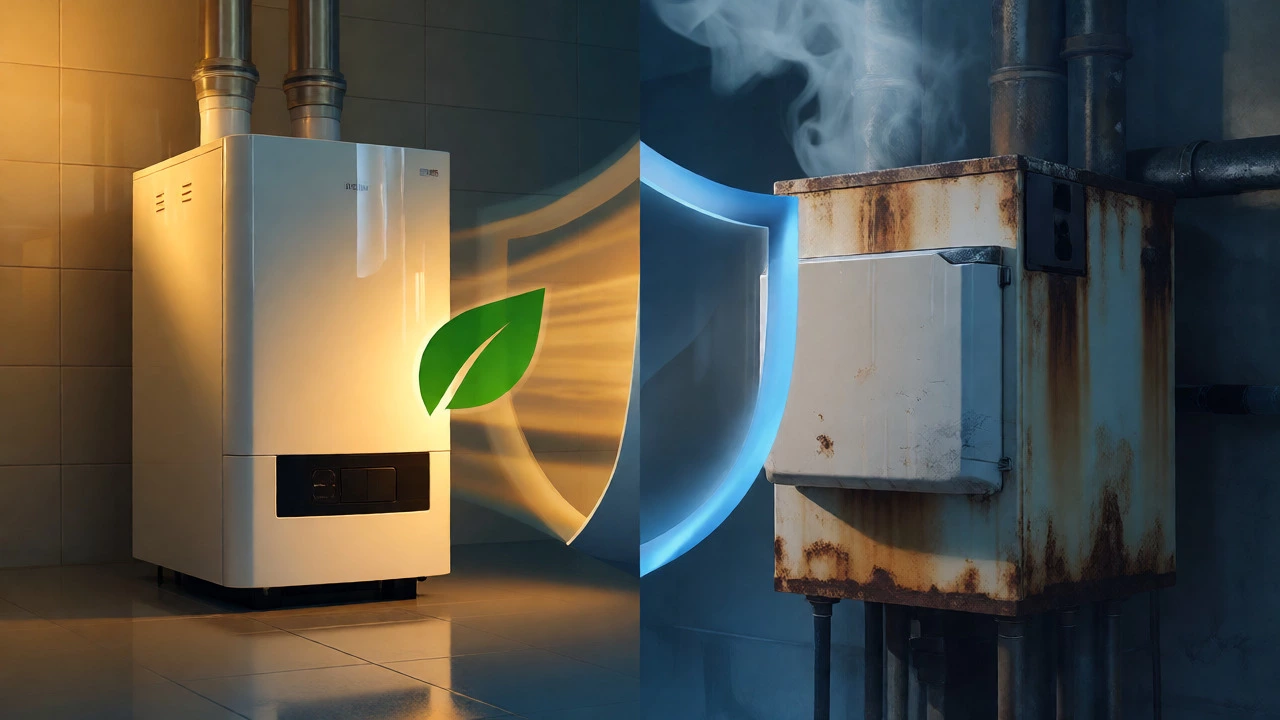 Comparison of serviced vs unserviced boiler condition